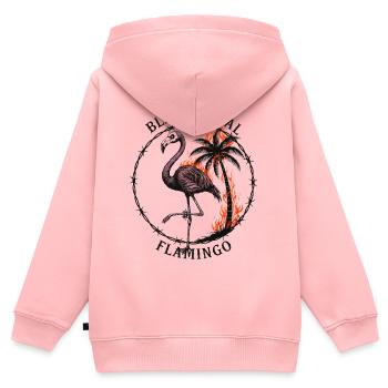 Black Metal Flamingo - Gothic Metal Flamingo - Kinder Premium Organic Zip Hoodie - Rosa - Hinten - AI Model Kid Female (0cm)