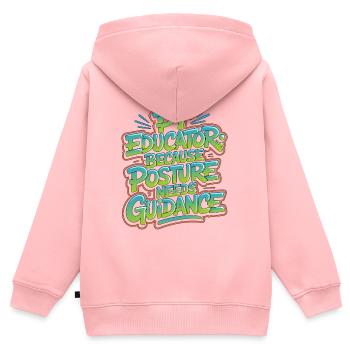 PT Educator Because Posture Needs Movement Therapy - Kinder Premium Organic Zip Hoodie - Rosa - Hinten - AI Model Kid Female (0cm)