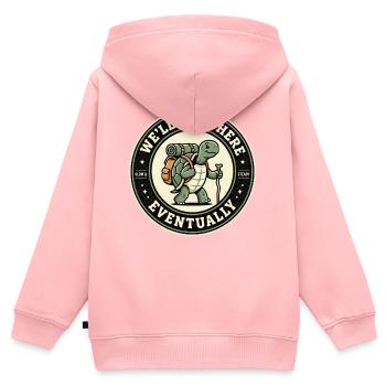 We ll Get There Eventually Wander Schildkröte - Kinder Premium Organic Zip Hoodie - Rosa - Hinten - AI Model Kid Female (0cm)