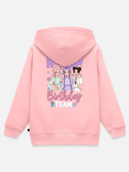K Pop Birthday Team - Kinder Premium Organic Zip Hoodie - Rosa