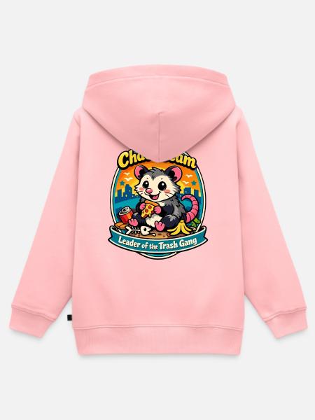 Opossum Chaos Team Anführer - Kinder Premium Organic Zip Hoodie - Rosa