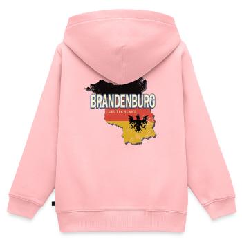 Brandenburg Deutschland Retro Bundesland Landkarte - Kinder Premium Organic Zip Hoodie - Rosa - Hinten - AI Model Kid Female (0cm)
