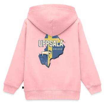 Uppsala Schweden Provinz Landkarte Souvenir - Kinder Premium Organic Zip Hoodie - Rosa - Hinten - AI Model Kid Female (0cm)