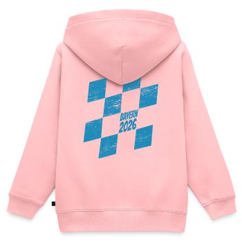 Bayern 2026 Rauten blau weiß - Kinder Premium Organic Zip Hoodie - Rosa - Hinten - AI Model Kid Female (0cm)