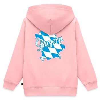 Bayern | Blau Weiß Rauten - Kinder Premium Organic Zip Hoodie - Rosa - Hinten - AI Model Kid Female (0cm)