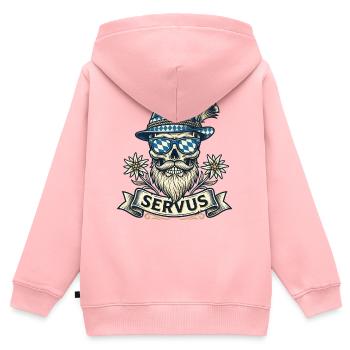 Trachtenshirt Herren Trachten T-Shirt Servus - Kinder Premium Organic Zip Hoodie - Rosa - Hinten - AI Model Kid Female (0cm)