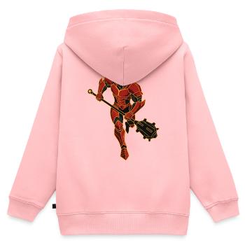 Masque de Démon Démoniaque, Fantasy de Mort, Satan Halloween - Sweat Premium à capuche zippé enfant bio - rose - Dos - AI Model Kid Female (0cm)
