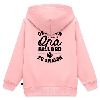 Geboren um mit Opa Billard zu spielen - Kinder Premium Organic Zip Hoodie - Rosa - Hinten - AI Model Kid Female (0cm)