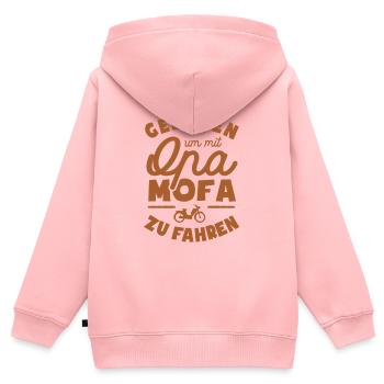 Geboren um mit Opa Mofa zu fahren - Kinder Premium Organic Zip Hoodie - Rosa - Hinten - AI Model Kid Female (0cm)