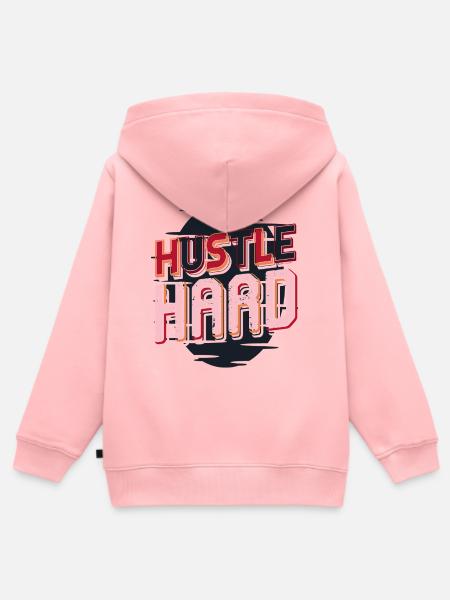 Hustle Hard – Mach Dein Ding - Kinder Premium Organic Zip Hoodie - Rosa