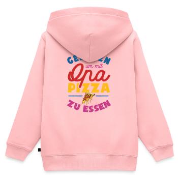 Geboren um mit Opa Pizza zu essen - Kinder Premium Organic Zip Hoodie - Rosa - Hinten - AI Model Kid Female (0cm)