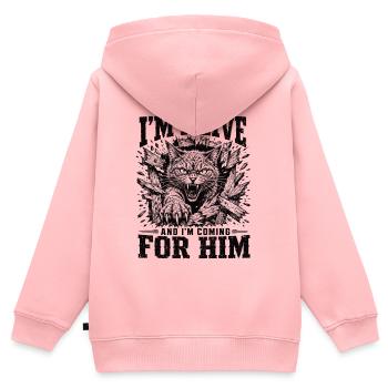 Schrödinger Katze Alive Shirt - Kinder Premium Organic Zip Hoodie - Rosa - Hinten - AI Model Kid Female (0cm)