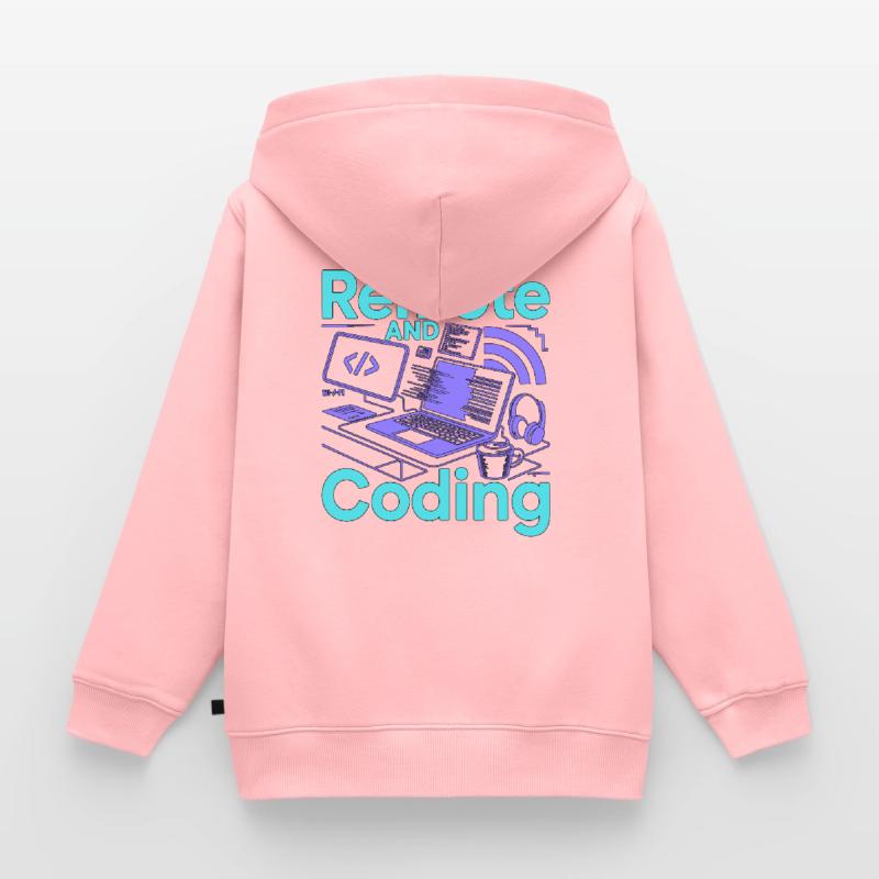 Remote Developer Remote And Coding Web Programmer Kinder Premium Organic Zip Hoodie