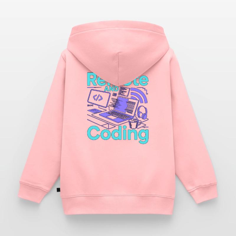 Remote Developer Remote And Coding Web Programmer Kinder Premium Organic Zip Hoodie