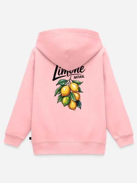 Limone Zitronen - Kinder Premium Organic Zip Hoodie - Rosa