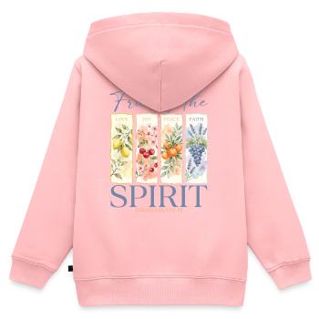 Fruit de l’Esprit Femmes chrétiennes - Sweat Premium à capuche zippé enfant bio - rose - Dos - AI Model Kid Female (0cm)