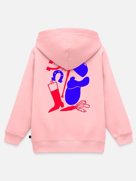 Fahrzubehör-Muster - Kinder Premium Organic Zip Hoodie - Rosa
