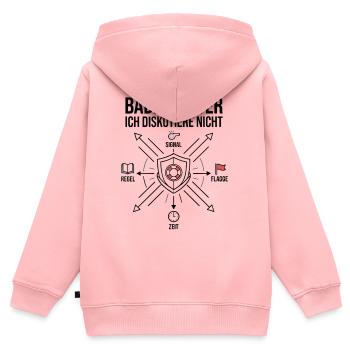 Bademeister - Ich Diskutiere Nicht! - Kinder Premium Organic Zip Hoodie - Rosa - Hinten - AI Model Kid Female (0cm)