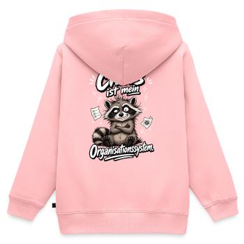 Chaos Organisationssystem Waschbär Shirt - Kinder Premium Organic Zip Hoodie - Rosa - Hinten - AI Model Kid Female (0cm)