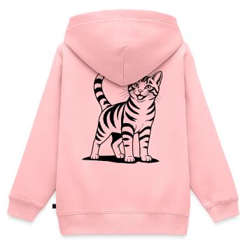 Cat standing black - Kids Premium Organic Zip-up Hoodie - rose - Back - AI Model Kid Female (0cm)