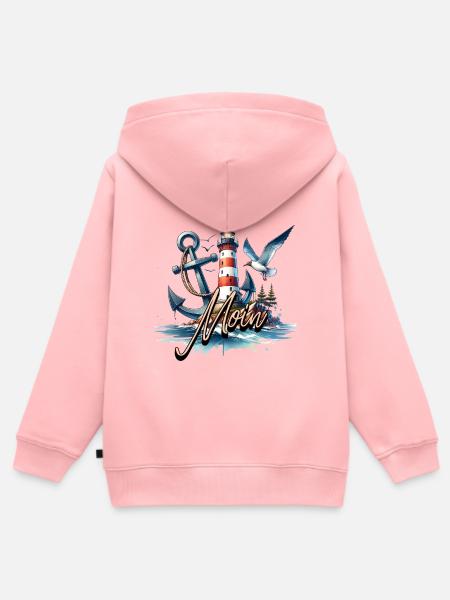 Moin Möwe Leuchtturm - Kinder Premium Organic Zip Hoodie - Rosa