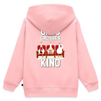 GANS GROßES KINO - rot/beige Gänse - Kinder Premium Organic Zip Hoodie - Rosa - Hinten - AI Model Kid Female (0cm)