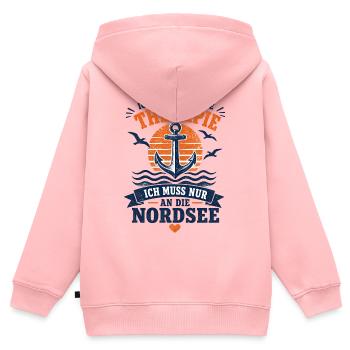 Ich brauche keine Therapie ich muss an die Nordsee - Kinder Premium Organic Zip Hoodie - Rosa - Hinten - AI Model Kid Female (0cm)