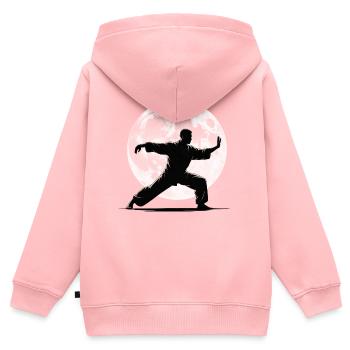 Méditation Zen du Tai Chi – Entraînement au Chi Qigong - Sweat Premium à capuche zippé enfant bio - rose - Dos - AI Model Kid Female (0cm)