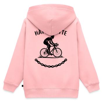 Hätte Hätte Fahrradkette lustige Fahrrad Sprüche - Kinder Premium Organic Zip Hoodie - Rosa - Hinten - AI Model Kid Female (0cm)