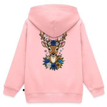 Hirsch Geweih Rauten Volksfest Trachten Ersatz - Kinder Premium Organic Zip Hoodie - Rosa - Hinten - AI Model Kid Female (0cm)