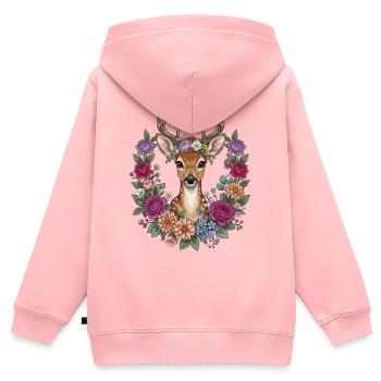 Festival folklorique des Fleurs de Cerf Costumes Traditionnels Cadeau de remplacement - Sweat Premium à capuche zippé enfant bio - rose - Dos - AI Model Kid Female (0cm)