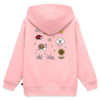 Petit jardinier cadeau mignon Bug Nature Kids - Sweat Premium à capuche zippé enfant bio - rose - Dos - AI Model Kid Female (0cm)