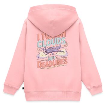 Private Pilot I Touch Clouds Flight Instructor - Kinder Premium Organic Zip Hoodie - Rosa - Hinten - AI Model Kid Female (0cm)