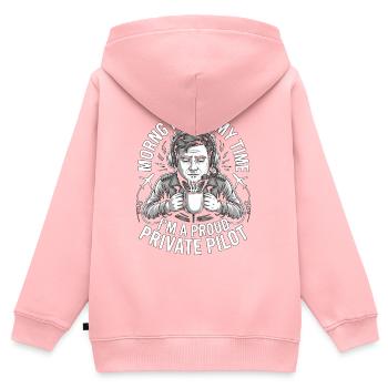 Private Pilot Morning Is Not My Aviation Training - Kinder Premium Organic Zip Hoodie - Rosa - Hinten - AI Model Kid Female (0cm)