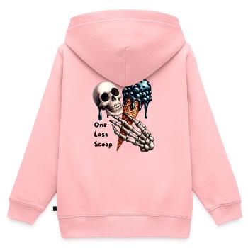 Totenkopf mit Blaubeer-Eis Gothic Motiv - Kinder Premium Organic Zip Hoodie - Rosa - Hinten - AI Model Kid Female (0cm)
