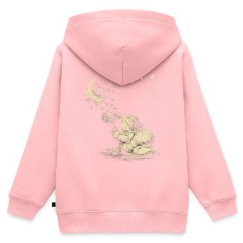 Süßer Frosch Löwenzahn Unter Sternen - Kinder Premium Organic Zip Hoodie - Rosa - Hinten - AI Model Kid Female (0cm)