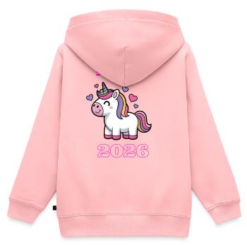 Einhorn Schulkind 2026 Einschulung T-Shirt - Kinder Premium Organic Zip Hoodie - Rosa - Hinten - AI Model Kid Female (0cm)