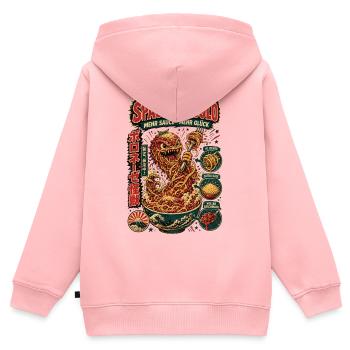 Spaghetti Bolo Mehr Sauce Shirt - Kinder Premium Organic Zip Hoodie - Rosa - Hinten - AI Model Kid Female (0cm)