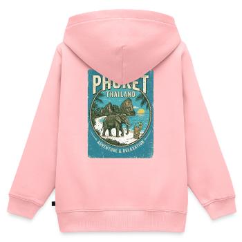 Phuket Thailand - Kinder Premium Organic Zip Hoodie - Rosa - Hinten - AI Model Kid Female (0cm)