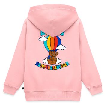 Auf ins Krippenabenteuer – Bär zum Krippenstart - Kinder Premium Organic Zip Hoodie - Rosa - Hinten - AI Model Kid Female (0cm)