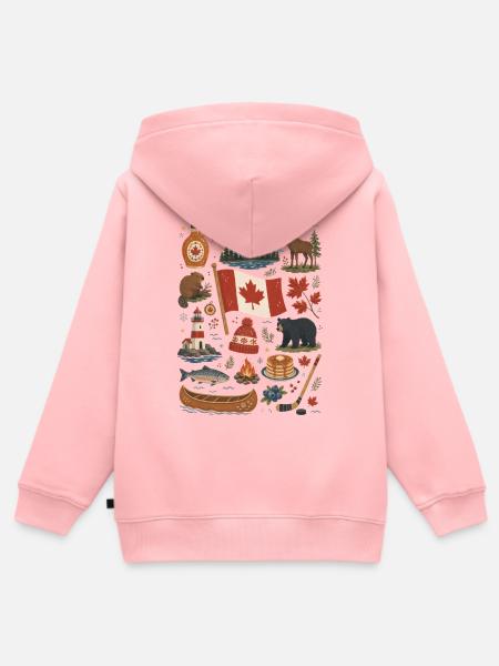 Kanada | Ahorn, Wildnis & Abenteuer - Kinder Premium Organic Zip Hoodie - Rosa