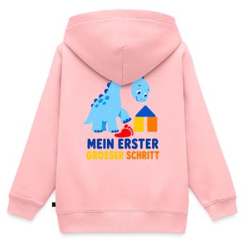 Mein erster großer Schritt – Dino fürs Krippenkind - Kinder Premium Organic Zip Hoodie - Rosa - Hinten - AI Model Kid Female (0cm)