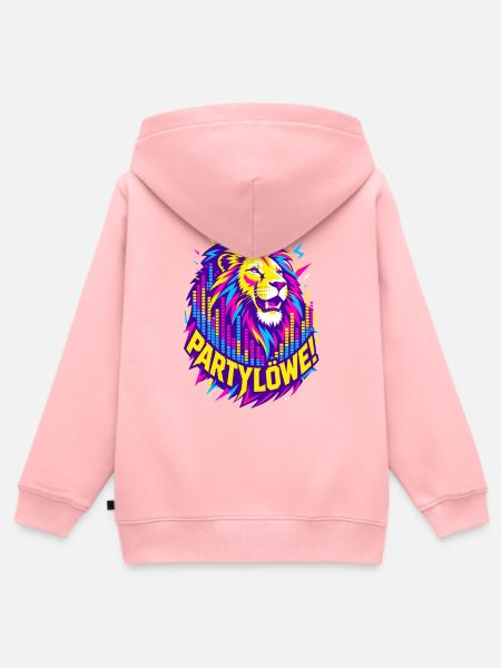 Partylöwe – Neon Löwe Electro & Festival - Kinder Premium Organic Zip Hoodie - Rosa