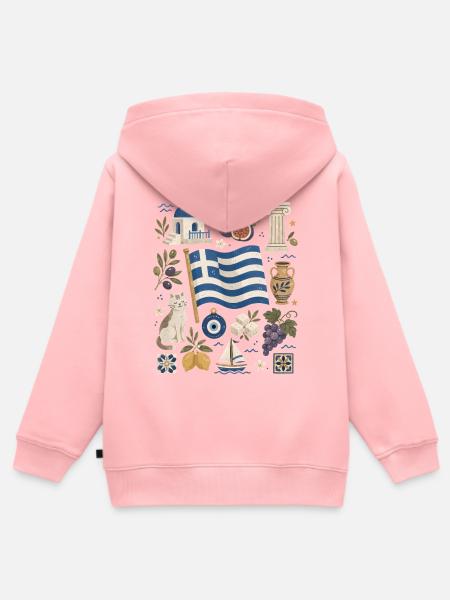 Griechenland | Inseln, Oliven & Antike - Kinder Premium Organic Zip Hoodie - Rosa