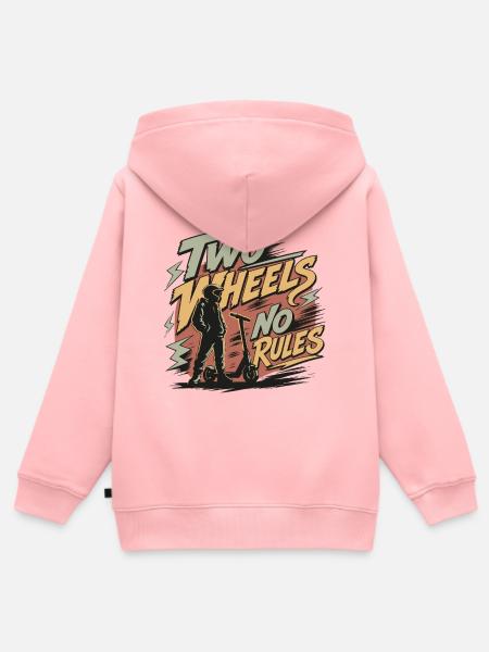 Zwei Räder Keine Regeln | Rollerfahrer - Kinder Premium Organic Zip Hoodie - Rosa