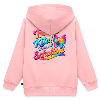 Tschüss Kita Ich Bin Jetzt Schulkind Einschulung - Kinder Premium Organic Zip Hoodie - Rosa - Hinten - AI Model Kid Female (0cm)