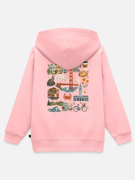 San Francisco | Golden Gate & Küstenflair - Kinder Premium Organic Zip Hoodie - Rosa