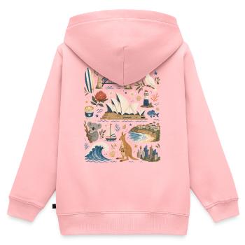 Sydney | Hafen, Surfen & Australien - Kinder Premium Organic Zip Hoodie - Rosa - Hinten - AI Model Kid Female (0cm)