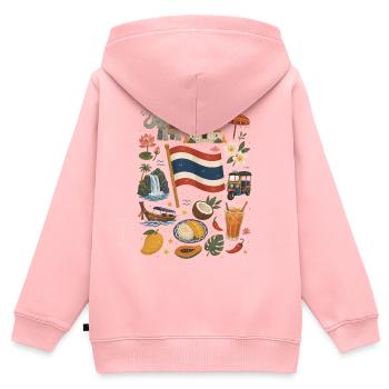 Thailand | Tempel, Tropen & Streetfood - Kinder Premium Organic Zip Hoodie - Rosa - Hinten - AI Model Kid Female (0cm)