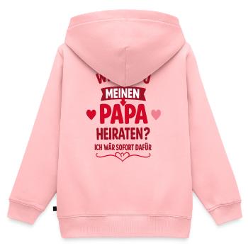 Willst du meinen Papa heiraten? Heiratsantrag - Kinder Premium Organic Zip Hoodie - Rosa - Hinten - AI Model Kid Female (0cm)